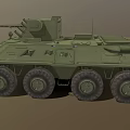 Military Green Armored Utility Vehicle With Six Wheeled Turret And Weapons