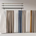 Curtains In Various Colors With Curtain Rods For Home Interior Decor