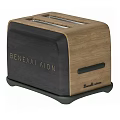 Stylish Wooden Black Toaster Kitchen Appliance With Modern Design For Home Use