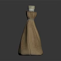 Woven Brown Decorative Bottle With White Cap And Textured Design For Home Living