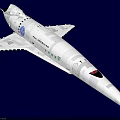 Silver Streamlined Airplane Concept Model With Triangular Wings And Dark Blue Background