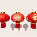red lantern festive lantern 3d model