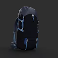 Outdoor Backpack In Navy And Black With Blue Straps And Adjustable Buckles Design