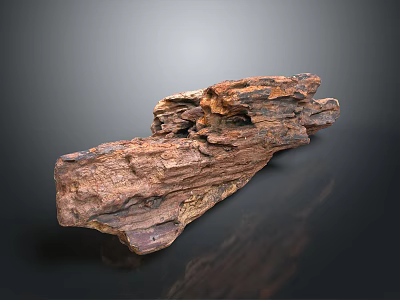 Natural Textured Stone Wood Decorative Piece With Unique Organic Rustic Structure 3d model
