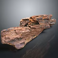 Natural Textured Stone Wood Decorative Piece With Unique Organic Rustic Structure