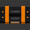Orange Gray Toolbox with Caution Label and Digital Screen as Essential Daily Living Tool 3d model