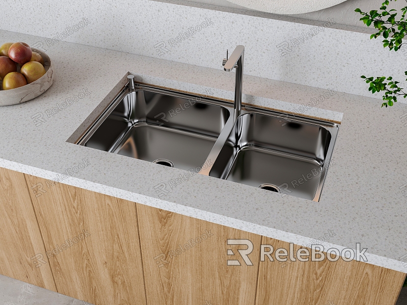 Modern stainless steel sink model