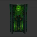 Mythical Throne Structure With Green Glowing Core Ornate Pillars And Intricate Carved Steps