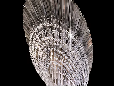 Sparkling Crystal Chandelier With Transparent Crystals And Elegant Lighting Design 3d model