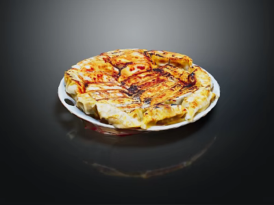 Delicious Baked Pizza With Crispy Crust And Tomato Sauce On White Plate 3d model