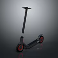 Black Electric Scooter With Red Wheels And Modern Sleek Compact Design