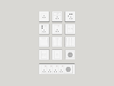 Switch socket panel combination model