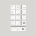 Switch socket panel combination 3d model