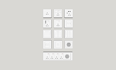 Switch socket panel combination 3d model