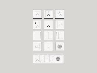 Switch socket panel combination 3d model