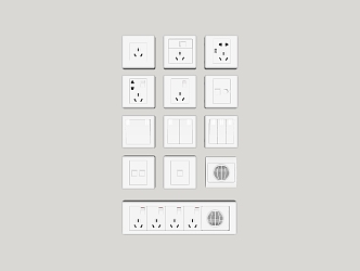 Switch socket panel combination 3d model