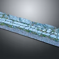 Rustic Natural Stone Slab Pathway With Green Grass Growing Between Slabs