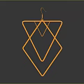 Stylish Modern Golden Geometric Earrings With Diamond And Triangle Shapes