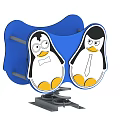 Adorable Penguin Themed Building Blocks With Two Blue Figures And Cute Design