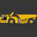 Yellow Heavy Duty Dump Truck As Functional Vehicle With Large Wheels And Tipping Bed