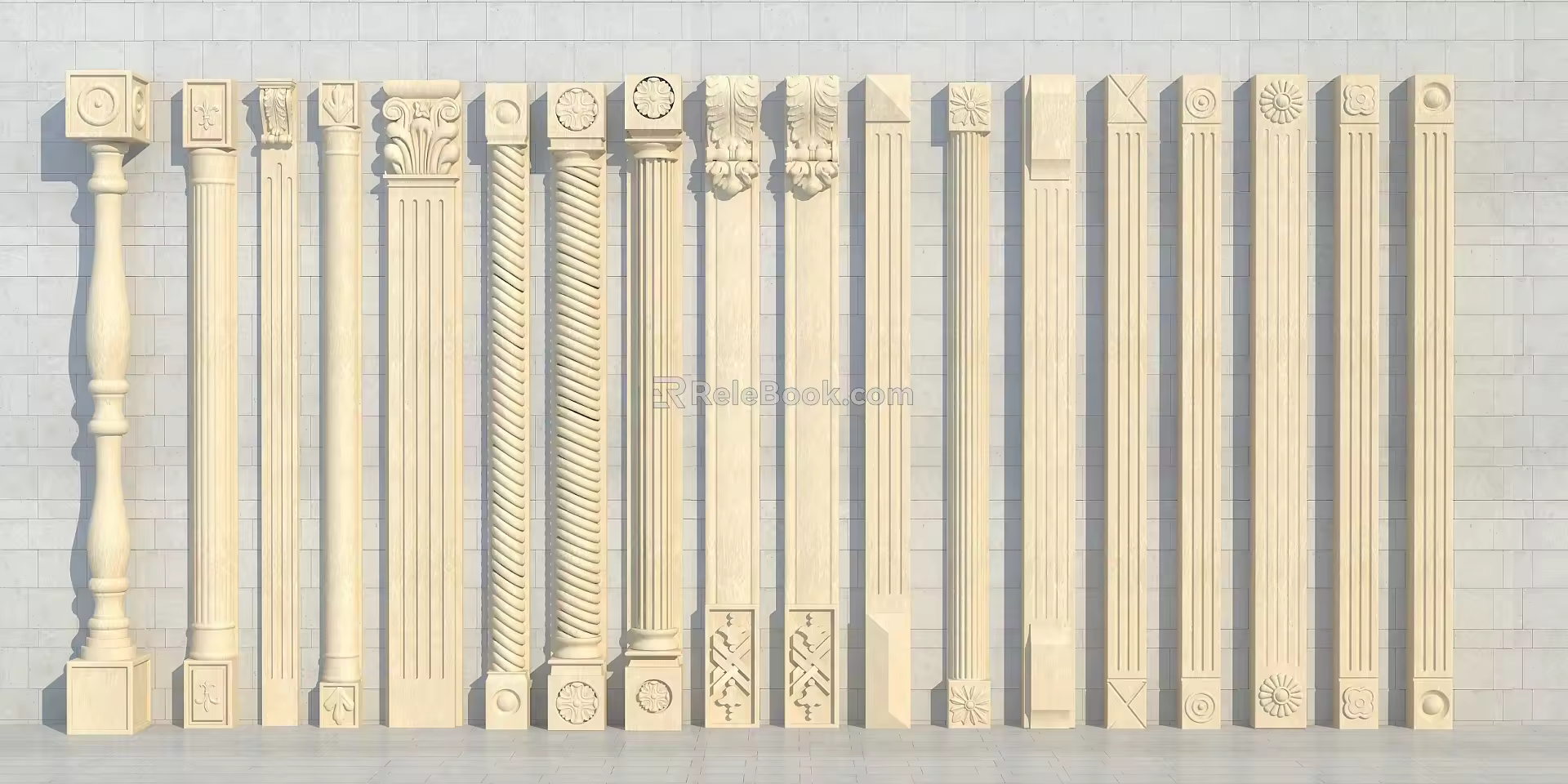 European Roman Column Roman Column Combination 3d model