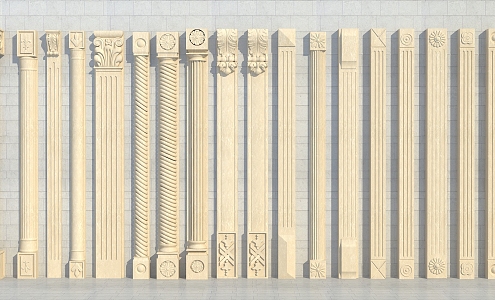 European Roman Column Roman Column Combination 3d model