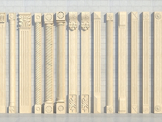 European Roman Column Roman Column Combination 3d model