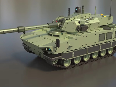 Modern Green Military Tank Featuring Long Gun Barrel Tracks Antenna and Sensors 3d model Modern Green Military Tank Featuring Long Gun Barrel Tracks Antenna and Sensors 3d model