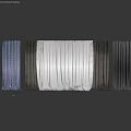 Elegant Navy Blue Velvet Curtains With Central Ornate Patterned Stripe Design