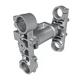 Silver Metal Mechanical Component With Precision Engineered Holes And Connection Brackets 3d model