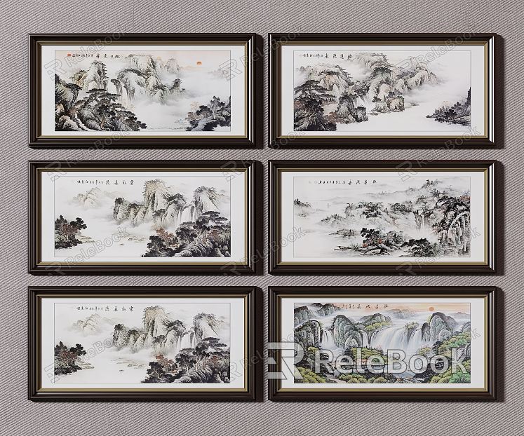 New Chinese Landscape Painting Decorative Painting model