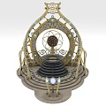 Intricate Golden Decorative Structure With Circular Arch Ornate Frames Steps And Platform Base 3d model