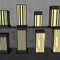 Modern Decorative Outdoor Column Lights Featuring Various Geometric Design Styles