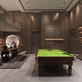 New Chinese Style Underground Billiard Room Tea Room Decorative Cabinet 3d model