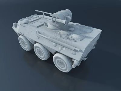 Wheeled Military Tank With Six Wheels And Turret Detailed 3D Model Design 3d model