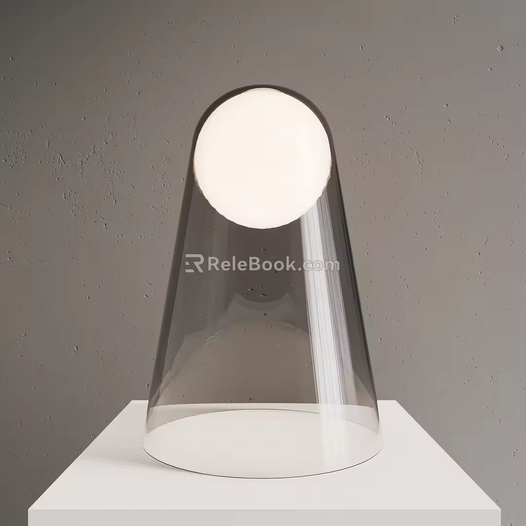 modern table lamp glass table lamp 3d model
