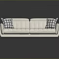 Modern White Sofa With Black And White Checkered Cushions Elegant Design