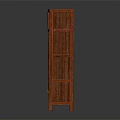 Traditional Solid Wood Wardrobe With Multiple Shelves And Circular Decorative Element