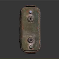 Rusted Green Metal Box With Vintage Industrial Bolts And Worn Surface