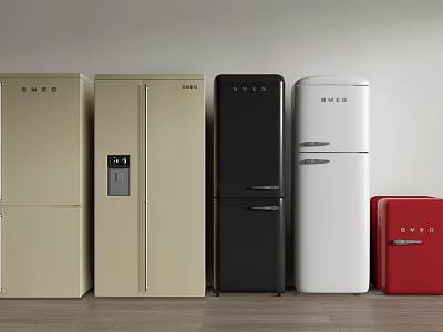 Stylish Refrigerators With Various Designs And Multiple Color Options For Modern Kitchen Spaces 3d model