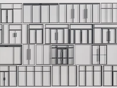 Modern Door And Window Designs With Various Styles Sliding Hinged Frames And Glass Panels 3d model