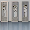 Modern Swing Doors Featuring Elegant Carved Floral Patterns And Decorative Design 3d model