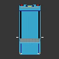 Blue Pixel Art Car Model With Building Block Design And Toy Vehicle Features