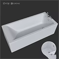 Modern White Bathtub With Various Sizes For Bathroom Interior Design 3d model