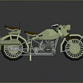 Light Green Vintage Motorcycle with Brown Seat and Exposed Mechanical Parts Design