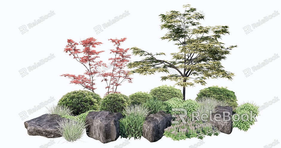 Modern shrub plant combination plant pile flowers and plants combination Jingshi model