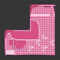Playful Pink Heart Shaped Cartoon Room Interior With Sofa Tables And Chairs