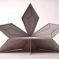 Metallic Golden Star Shaped Decorative Structure With Intricate Cutout Patterns