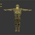 A Man In Military Uniform With Helmet Standing Arms Outstretched Full Body View