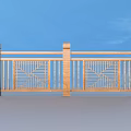 Wooden Railing With Intricate Carved Patterns And Sturdy Posts For Outdoor Spaces